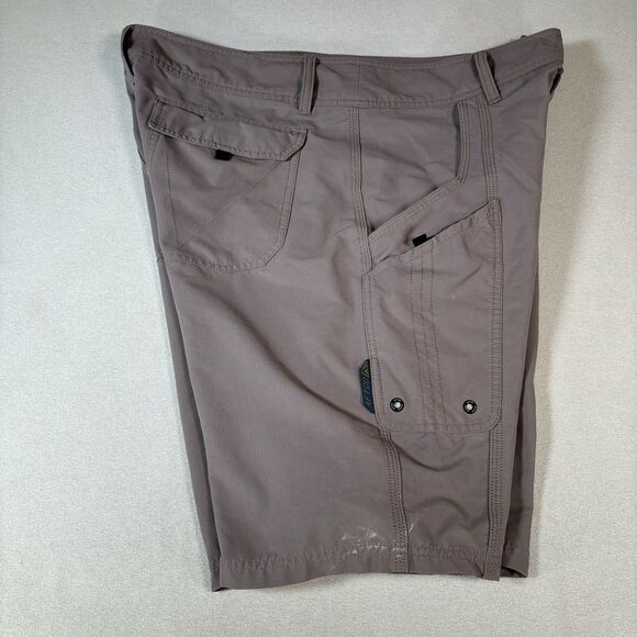 AFTCO Stealth Shorts Sz 34 Gray Cargo Performance Fishing Mens Outdoor Dad Short - Picture 8 of 11